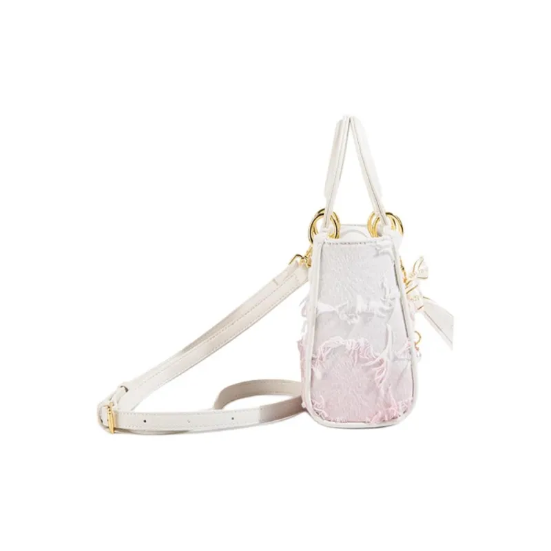 MACKJANICE Polyurethane Handbag Regular Women's Fringe Gradient Pink-3
