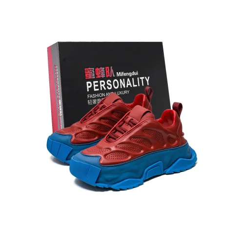 Team Bees Wear Resistant Slip Resistant Cushioning Low Top Chunky Sneakers Men's Box Included