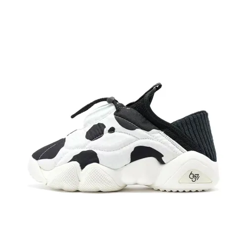 PEAK State Pole 6371 Anti Slip Wear Resistant Low Top Chunky Sneakers Unisex Black White