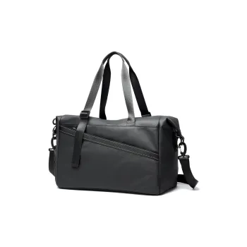 MOYYI PVC Travel Bag Shoulder Bag Crossbody Bag Gym Bag Large Size Men's Black