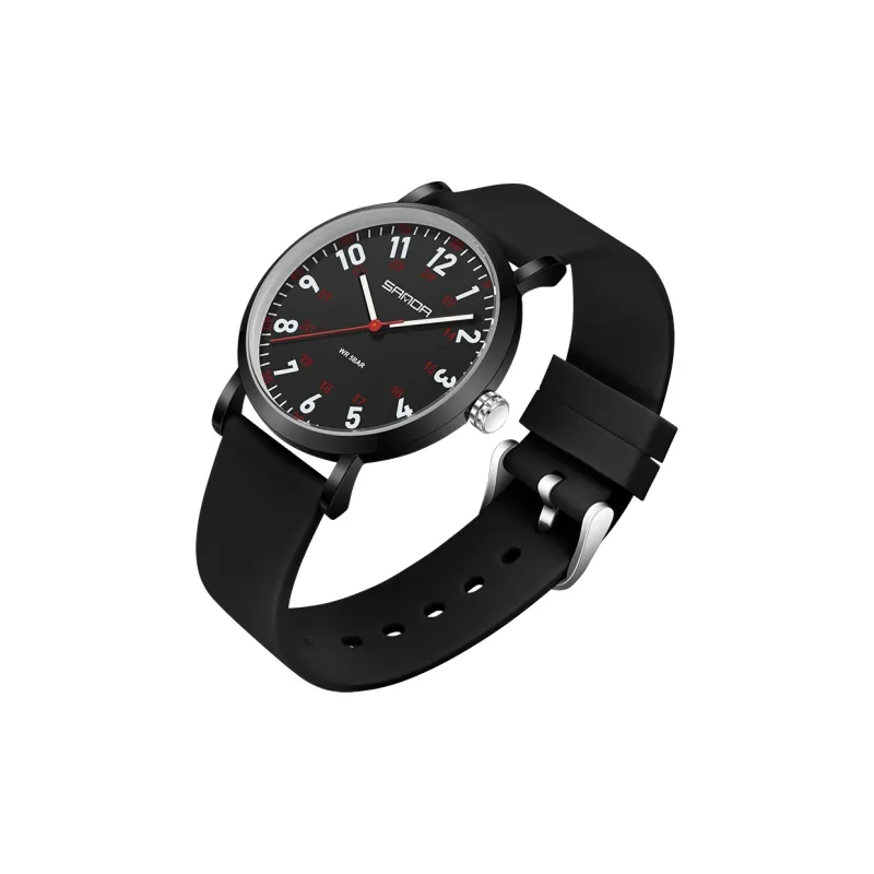 Sanda Quartz Movement Silicone Strap Watch Unisex White Dial-41