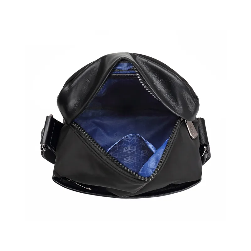 GOLDLION Cow Leather Shoulder Bag, Crossbody Bag Trumpets Men's Black-4