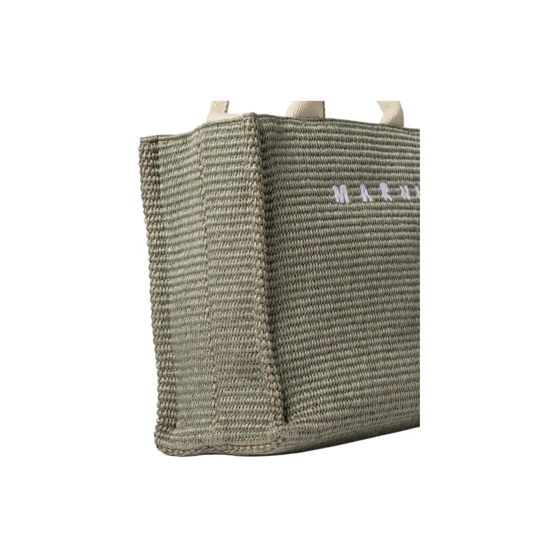 MARNI Woven Logo Embroidered Small Tote Bag-3