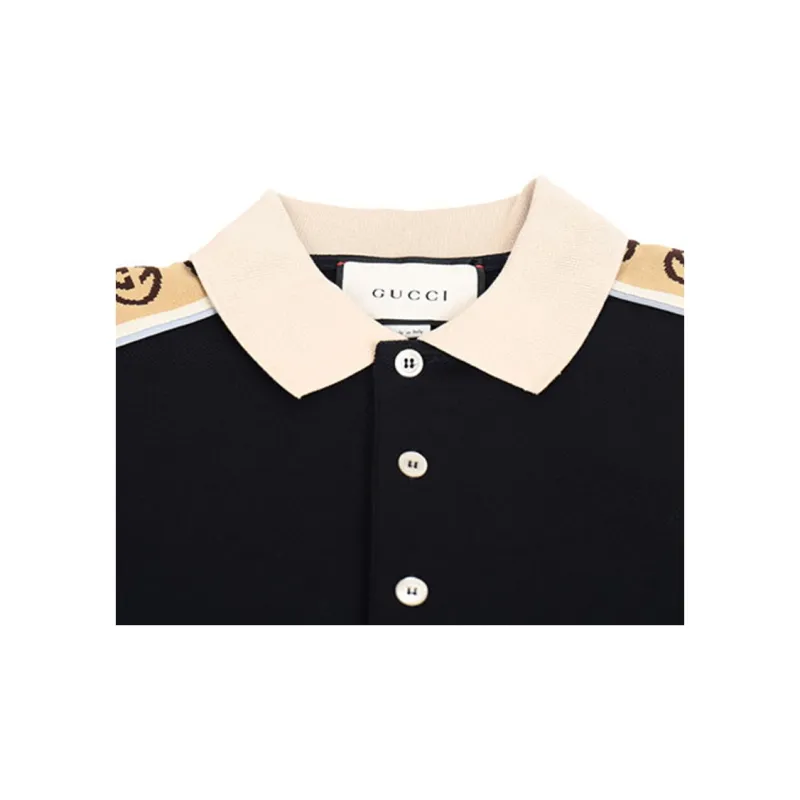 GUCCI Polo Shirt Men's Dark Blue-4