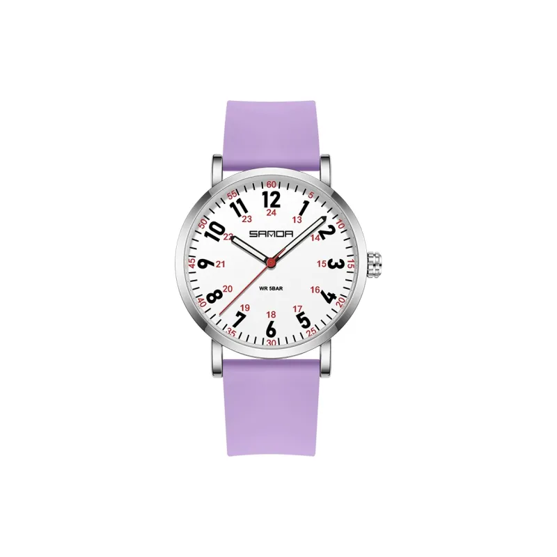 Sanda Quartz Movement Silicone Strap Watch Unisex White Dial-18