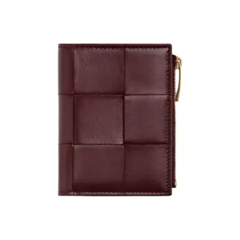Bottega Veneta CASSETTE Lambskin Wallet Trumpets Women's Rosewood