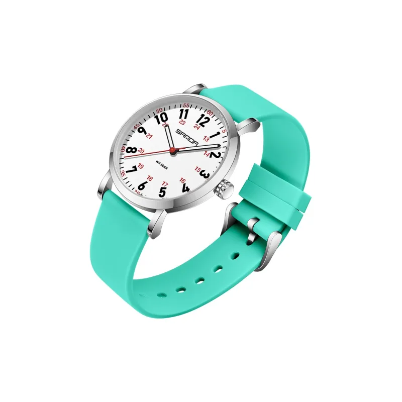 Sanda Quartz Movement Silicone Strap Watch Unisex White Dial-24