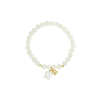 WEITIANXUAN Hetian Jade Bracelets White Jade/Pale Greenish White Jade Unisex