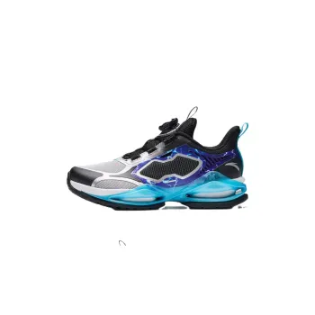 Antakids Tenacious Core Durable Lightweight Cushioning Low Top Kids' Running Shoes Silver/Black/Lake Blue Teenagers