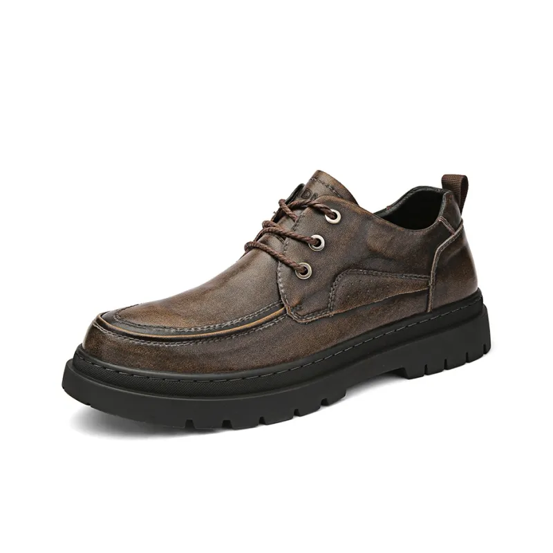 Qiandongmeili Men's Casual Shoes Men Low Top Black/Bronze-16