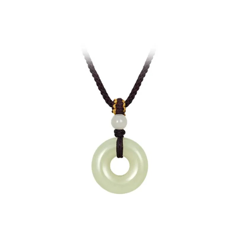 MUSHIFEN Hetian Jade Necklaces Pale Greenish White Jade Unisex-0