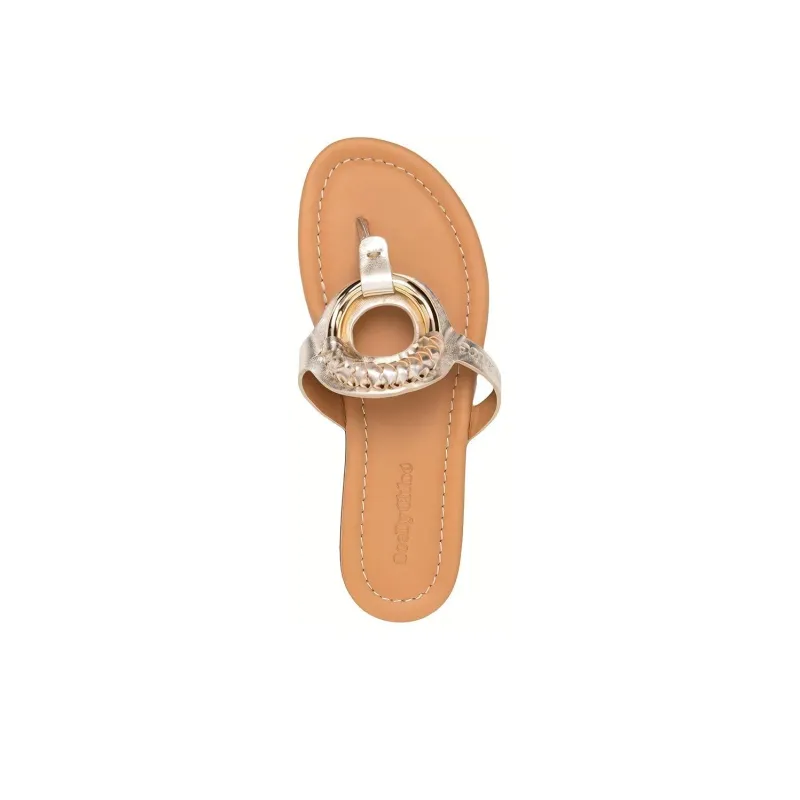 See By Chloé Hana Metallic Thong-strap Sandals-4