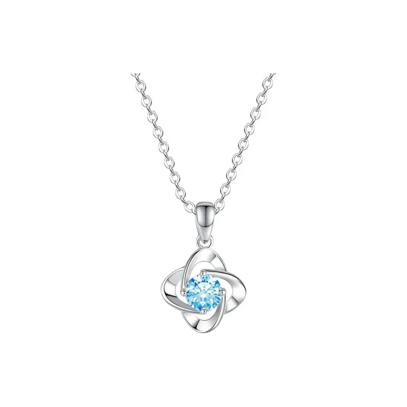 JOFY S925 Silver Necklaces Women's White/Blue-5