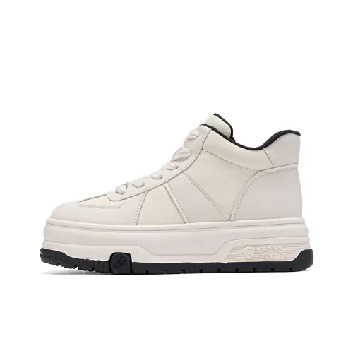 EBLAN Skateboard Shoes Women's Beige Black