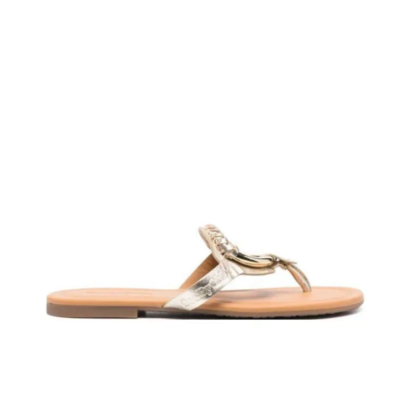 See By Chloé Hana Metallic Thong-strap Sandals-1