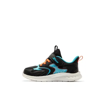 XTEP Anti Slip Wear Resistant Low Top Kids' Running Shoes Black Pure Blue Kids'