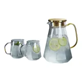 Ashtray Crystal Diamond Teapot+Gradient Blue Crystal Diamond Cup 2 Pack