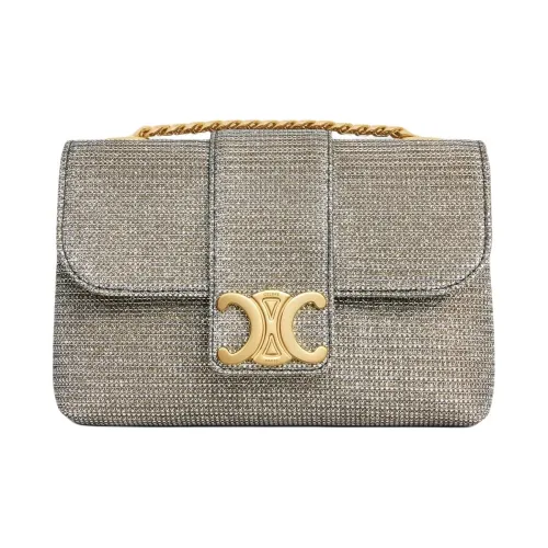 celine Camarat Victoire Bright Fabric Crossbody Bag, Shoulder Bag Mini Women's Gold