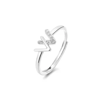 Floating Joy 925 Sterling Silver Zircon Rings Unisex Silver