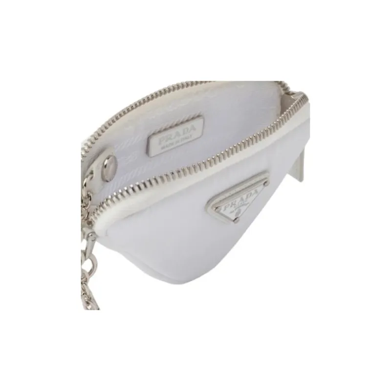 PRADA Recycled Nylon Coin Purse Men's White-2