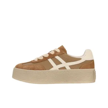 KATHRYN WILSON Anti Slip Wear Resistant Low Top Skateboard Shoes Women's Camel
