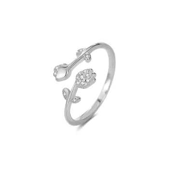 Floating Joy 925 Sterling Silver Zircon Rings Unisex Silver/Rose Gold