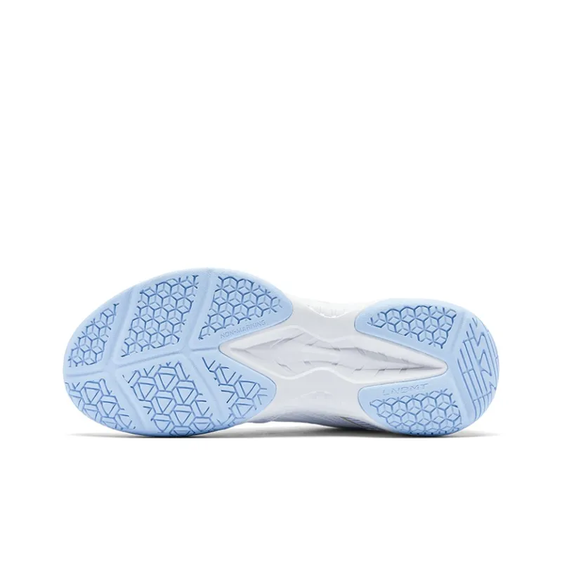LiNing Cushioning Anti-Slip And Wear-Resistant Low-Top Badminton Shoes Unisex White Blue Purple-5