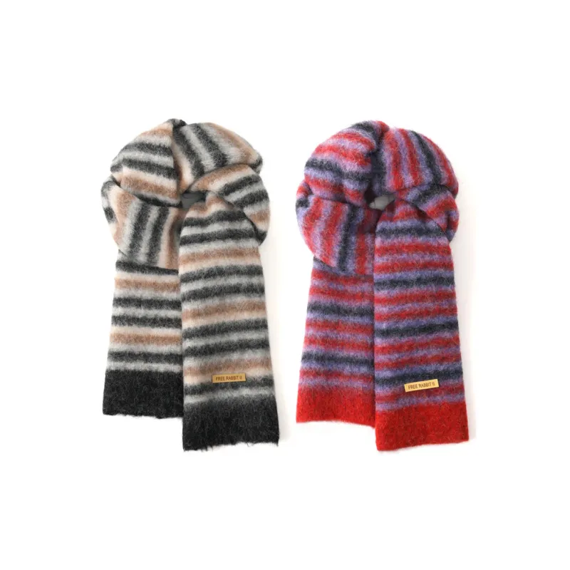 FREE RABBITⅡ Wool Knit Scarves Unisex-14