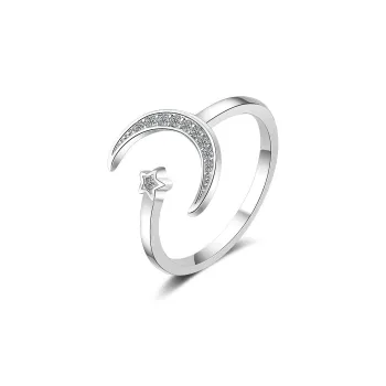 Floating Joy 925 Sterling Silver With Zircon Rings Unisex
