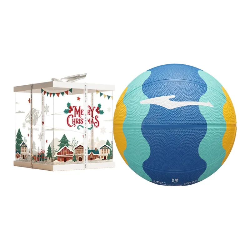 Erke Rubber Basketball Blue Yellow Size 5 Ball Training Unisex-8