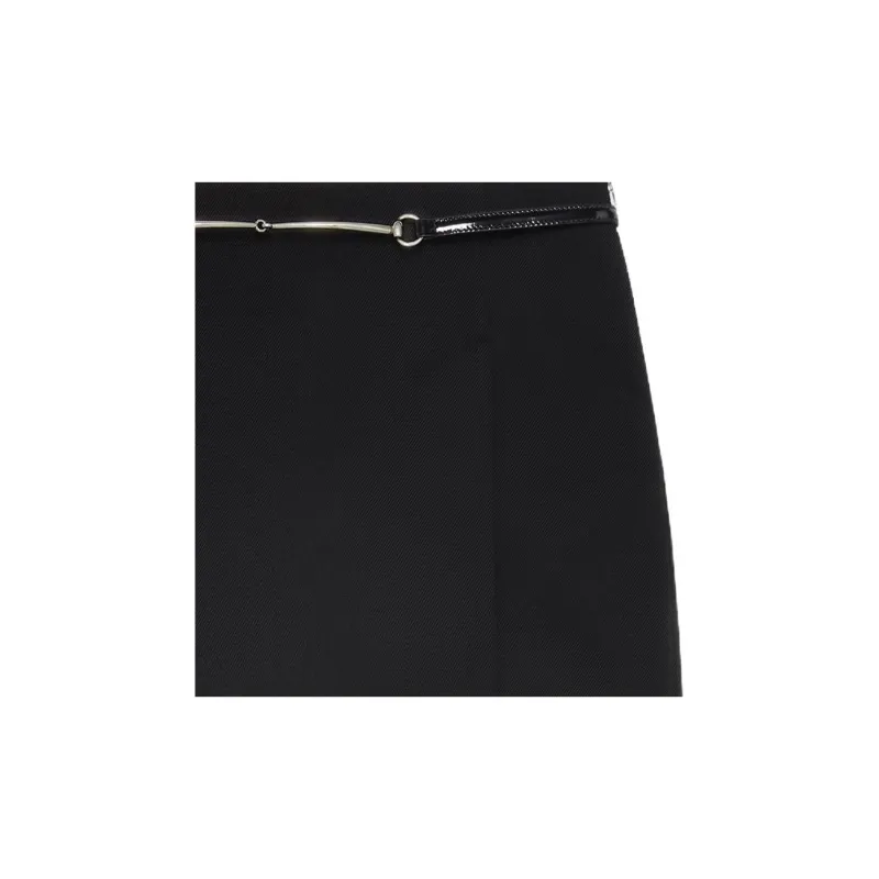 GUCCI Horsebit Front Slit Mini Skirt-3