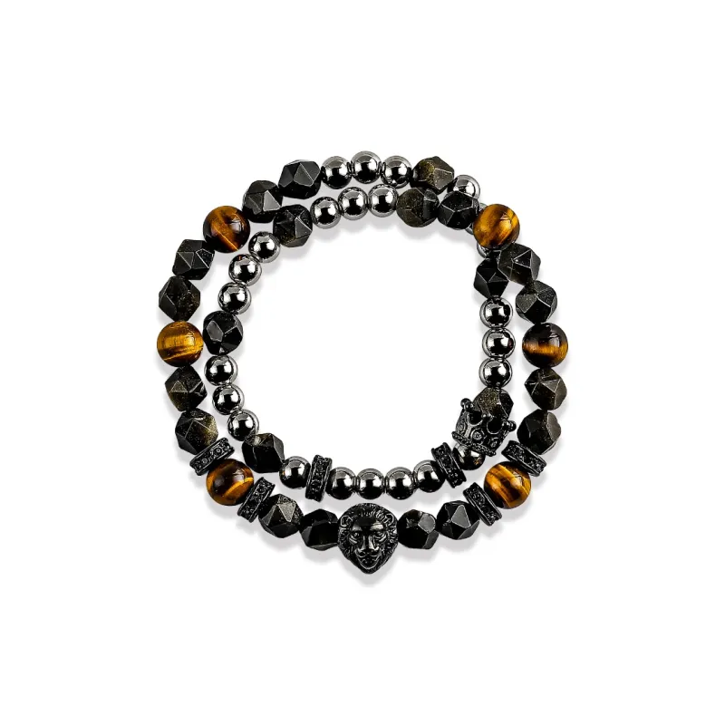 Cuud Tiger's Eye Stone Bracelets Men's-0
