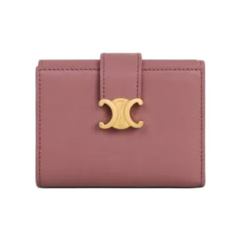 CELINE Calfskin Wallet Women's Vintage Rose