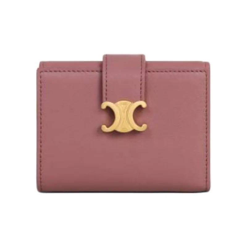 CELINE Calfskin Wallet Women's Vintage Rose-0