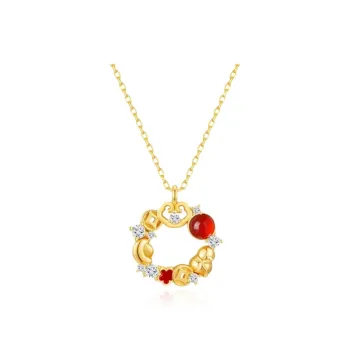 Chongqing Gold Store S925 Silver/Cubic Zirconia Necklaces Women's