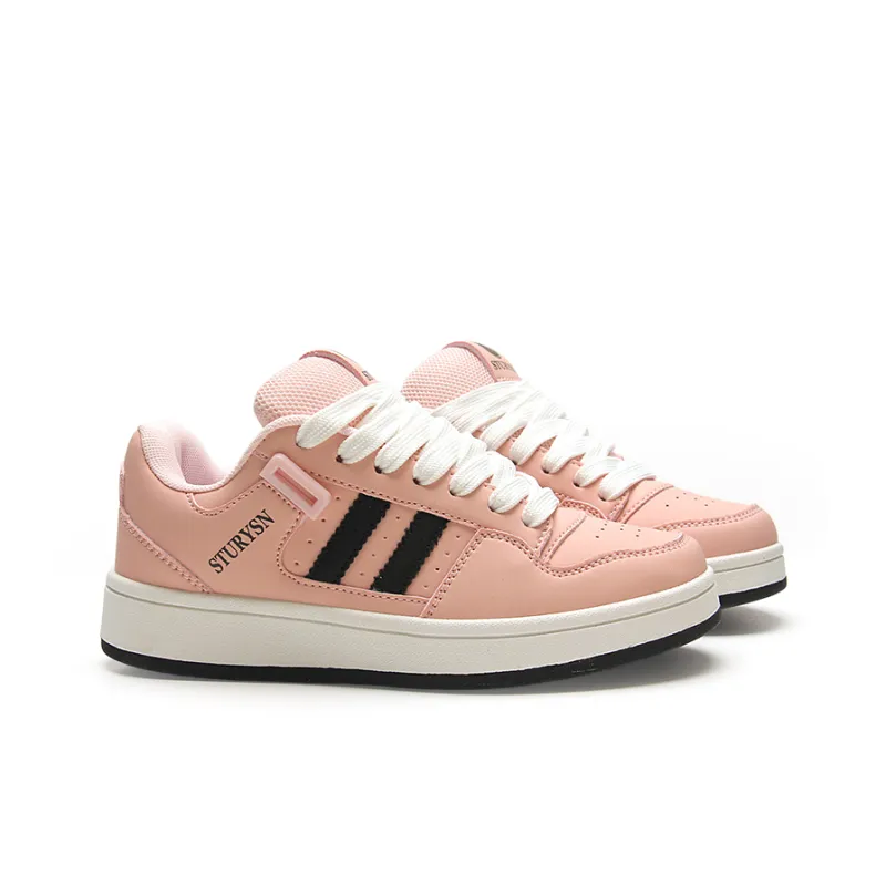 STUR YSN Wear resistant And Lightweight Low Top Skateboard Shoes Women's Nude Pink-3