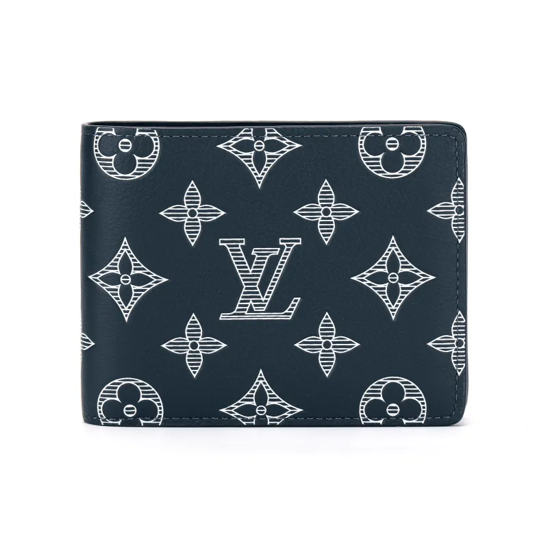 LOUIS VUITTON Multiple Wallet Monogram Shadow Ink Blue/White-1