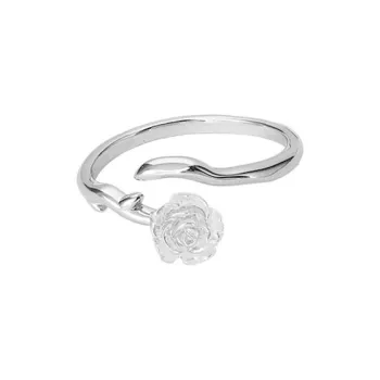 Floating Joy 925 Sterling Silver Rings Unisex Romantic Peach Blossom