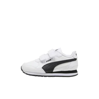 PUMA ST Runner V4 Anti-Slip Wear-Resistant Low-Top Kids Lifestyle Shoes White Black Children Aged 3-7 Years Old