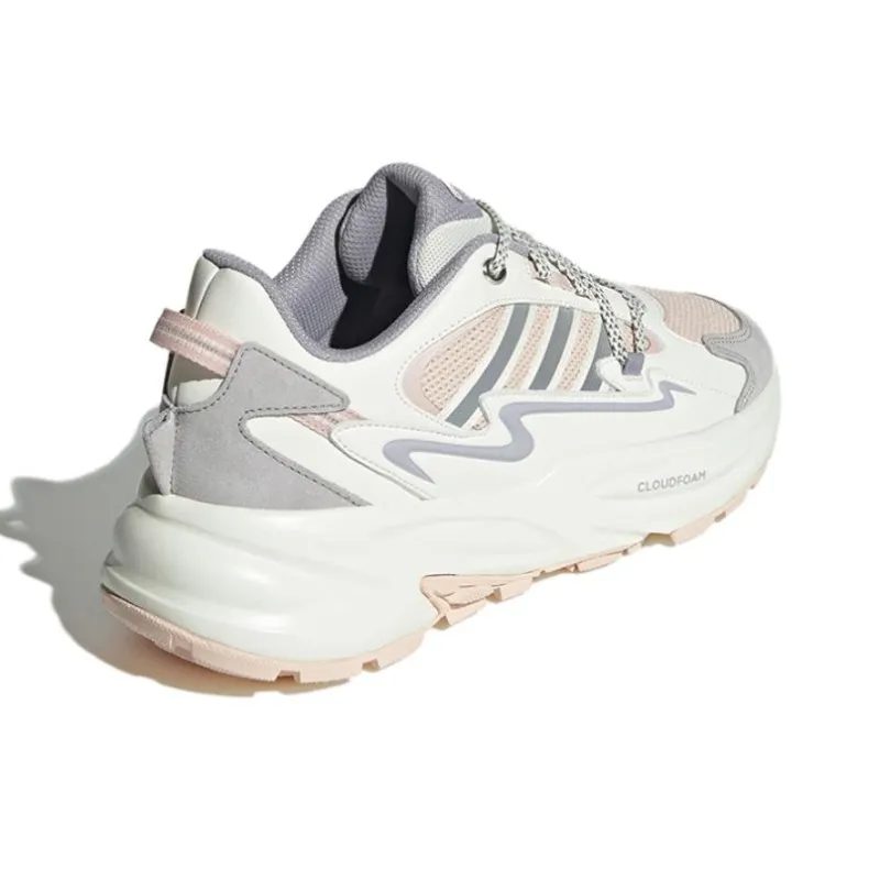 Adidas Ozwave Anti Slip Wear Resistant Low Top Chunky Sneakers Unisex White Beige-3