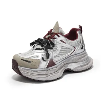 La Chapelle Abrasion Resistant Low Top Chunky Sneakers Women's Red
