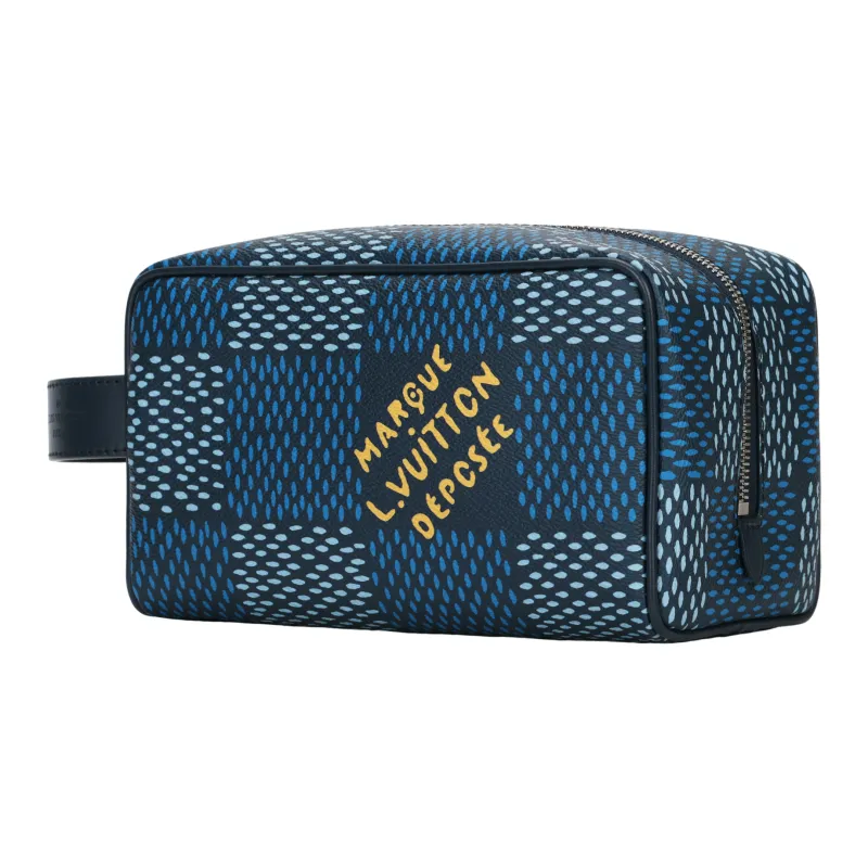 LOUIS VUITTON Locket Dopp Kit Damier Heritage Blue-2