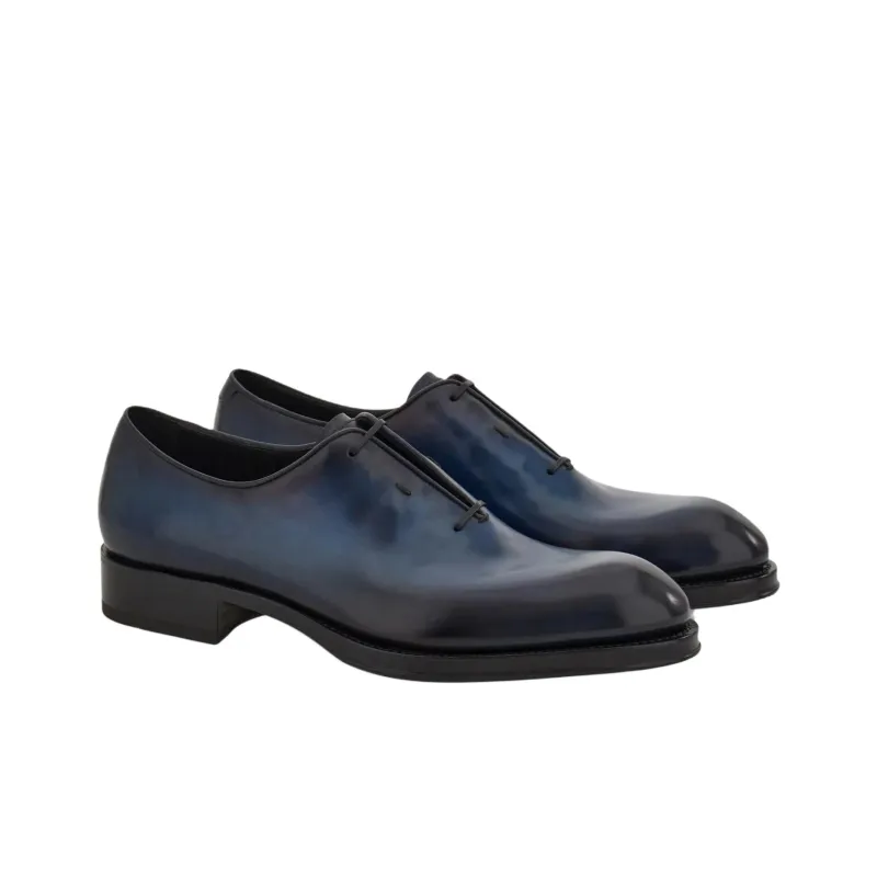 FERRAGAMO Tramezza Dress Shoes Men's Blue Black-2