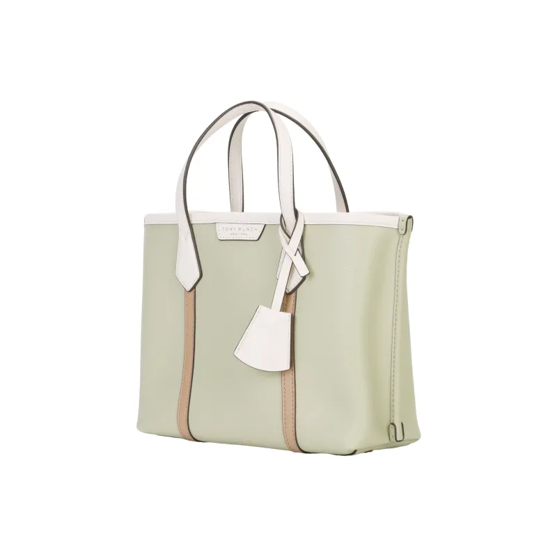 TORY BURCH Perry Leather Tote Bag, Shopping Bag, Shoulder Bag, Crossbody Bag, Handbag Trumpets Women's Light Pistachio-1