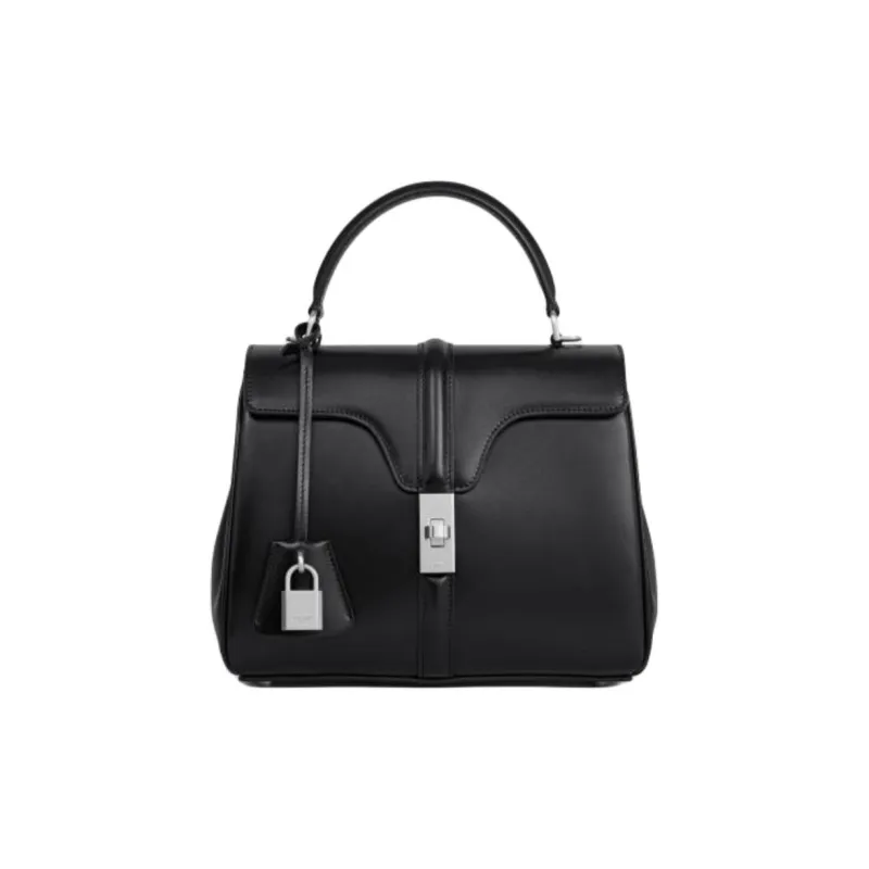 CELINE Calfskin Shoulder Bag, Crossbody Bag, Handbag Small Size Women's Black-0