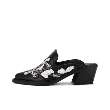 ALOHAS Closed Toe Slippers Women's Black White