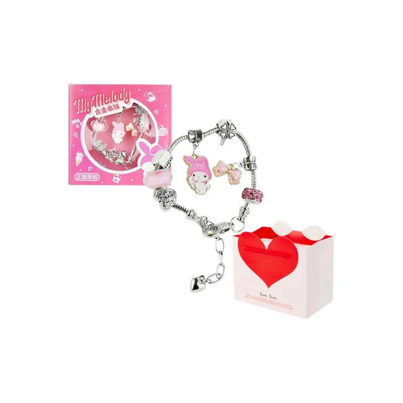 Sanrio Characters Pochacco Cinnamoroll Trendy Metal Beaded Bracelet Fashion Versatile Students Alloy Bracelet Hand Rope-5