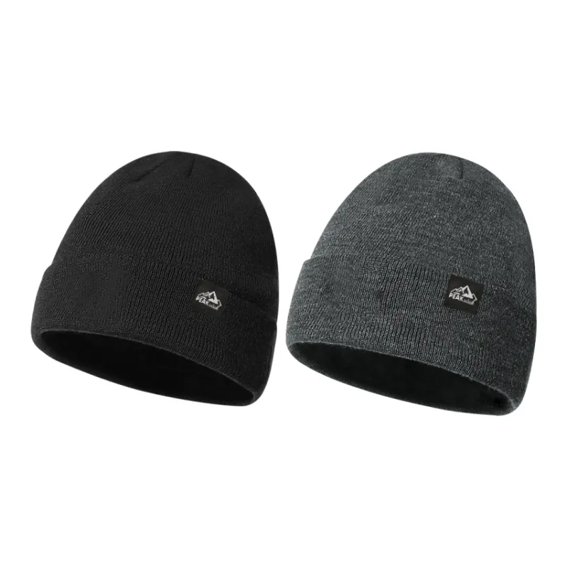 PEAK Polyester Beanies Unisex Black/Gray-4