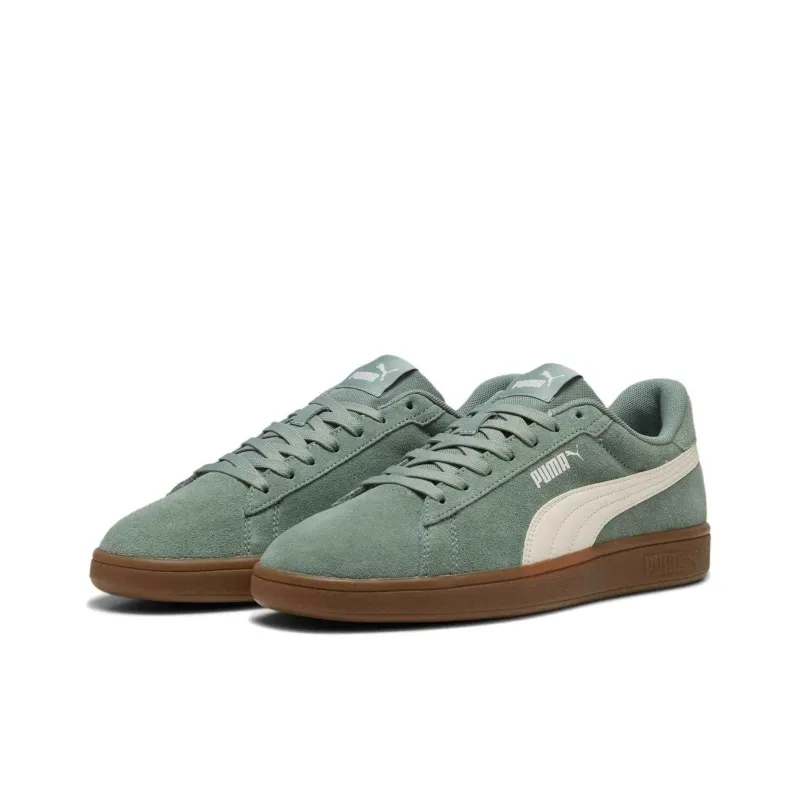 PUMA Smash 3.0 Anti Slip Wear Resistant Low Top Skateboard Shoes Unisex Turquoise White Brown-1