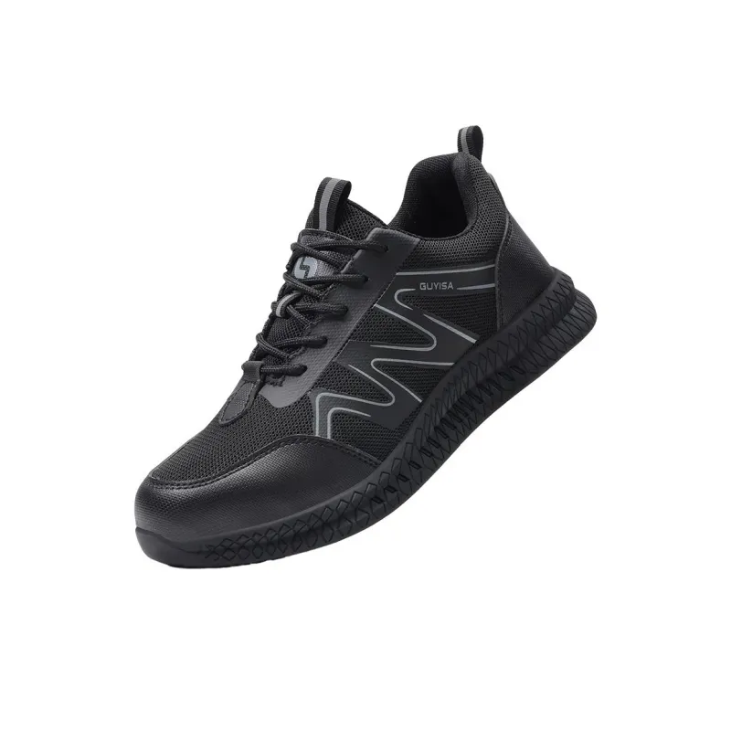 Blue Gull Shield Anti Slip Wear Resistant Low Top Outdoor Shoes Unisex Black-2